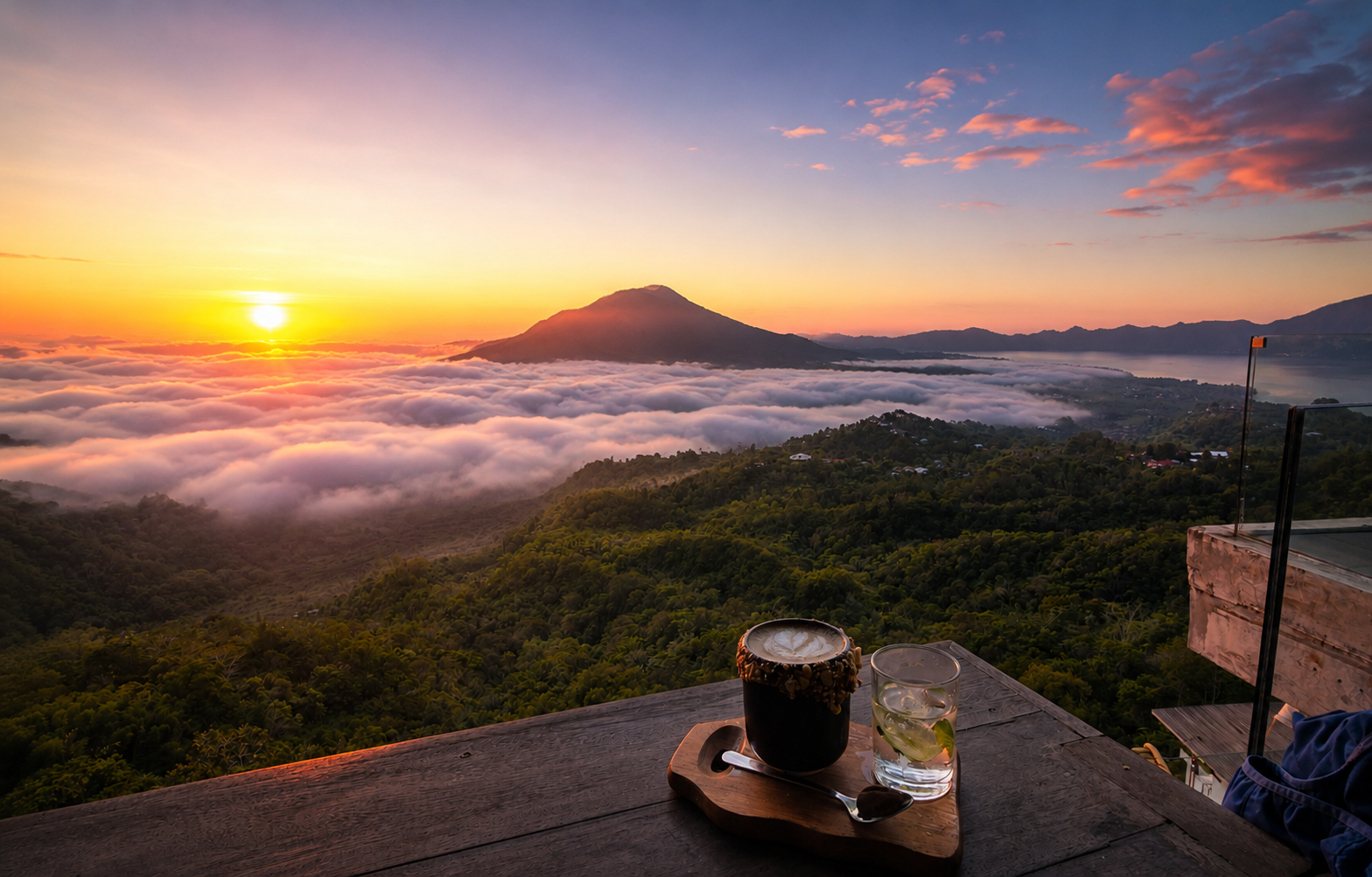 Blick auf eine Vulkanlandschaft auf Bali