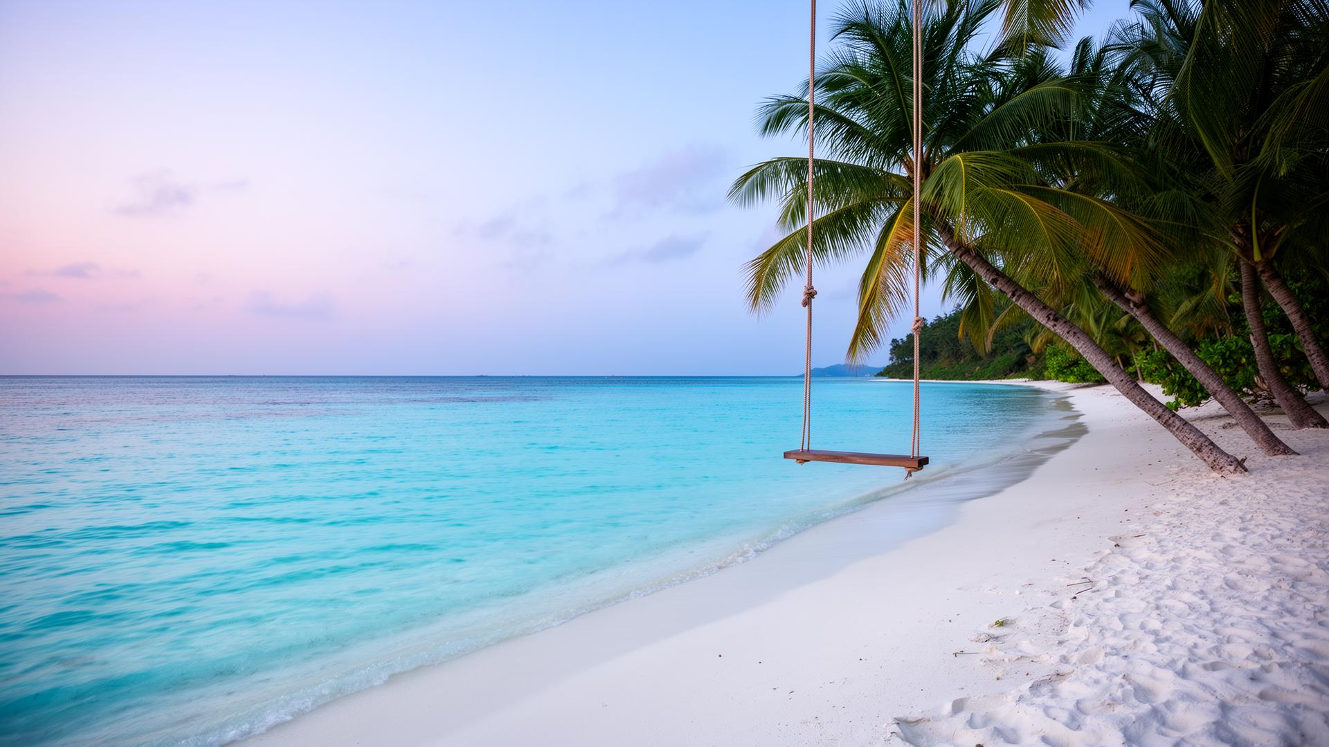 Strandvilla und Palmen auf den Gili Inseln